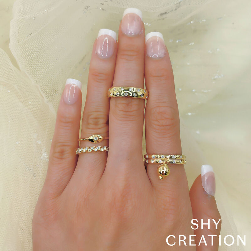 Diamond 1/12ctw. Bezel Fashion Ring in 14k Yellow Gold image number null